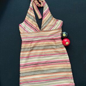 Kendall and Kylie Striped Halter Dress